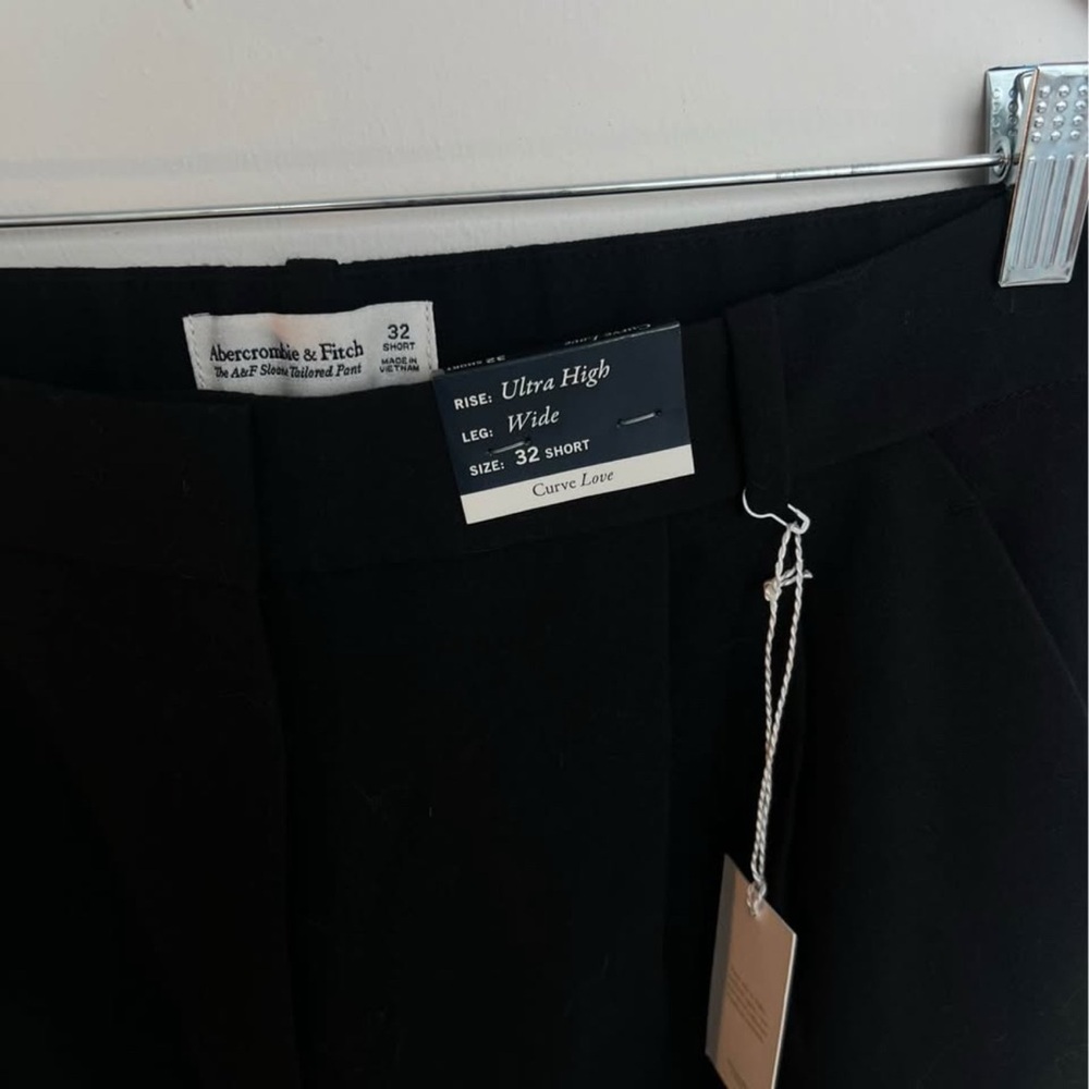 Abercrombie & Fitch Curve Love Sloane Black Wide-Leg Pants - Picture 3 of 5